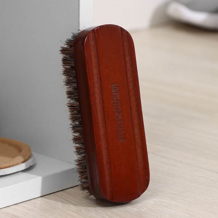 Щётка для обуви с конским волосом, 13&times;5&times;4 см