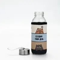 Бутылка стекло в чехле "Хорошего дня", 350мл