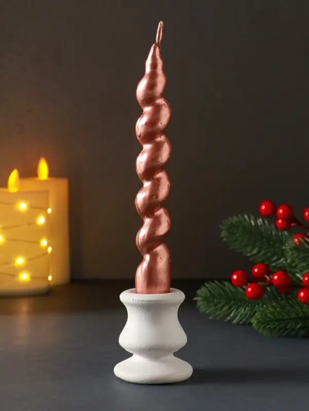 Свеча витая "LUXURY" 25*180 мм, лакированная, капучино