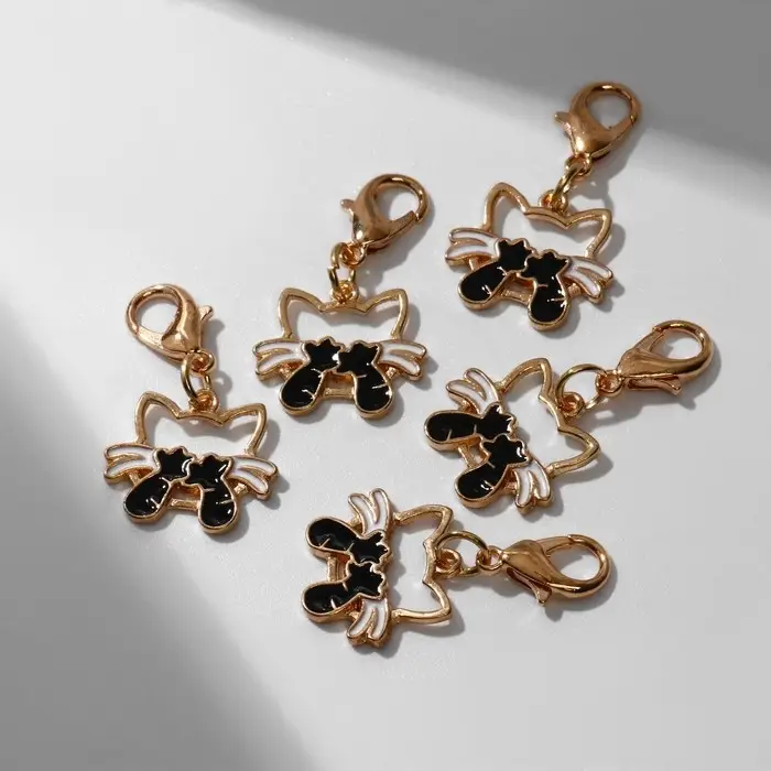 Шарм &laquo;Котёнок&raquo;, чёрный в золоте