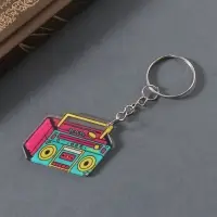 Брелок акрил двусторонний "Магнитофон" 4,1х3х0,2 см