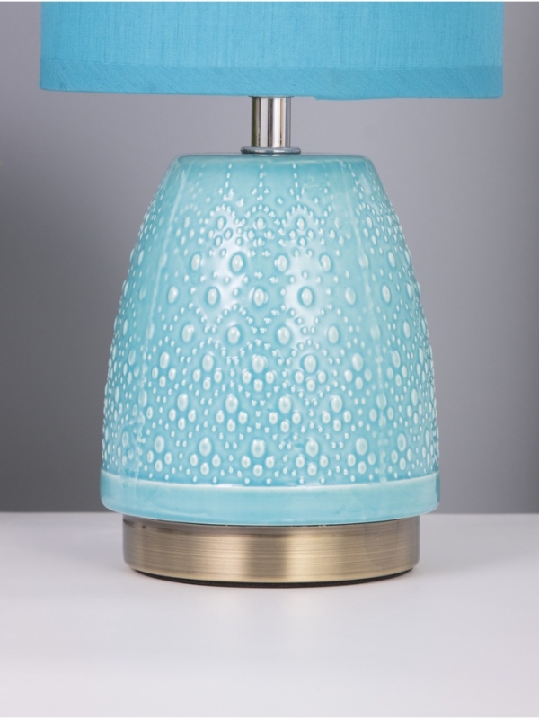 Лампа настольная "Масаки" 1х40Вт Е14 синий 15х15х30см