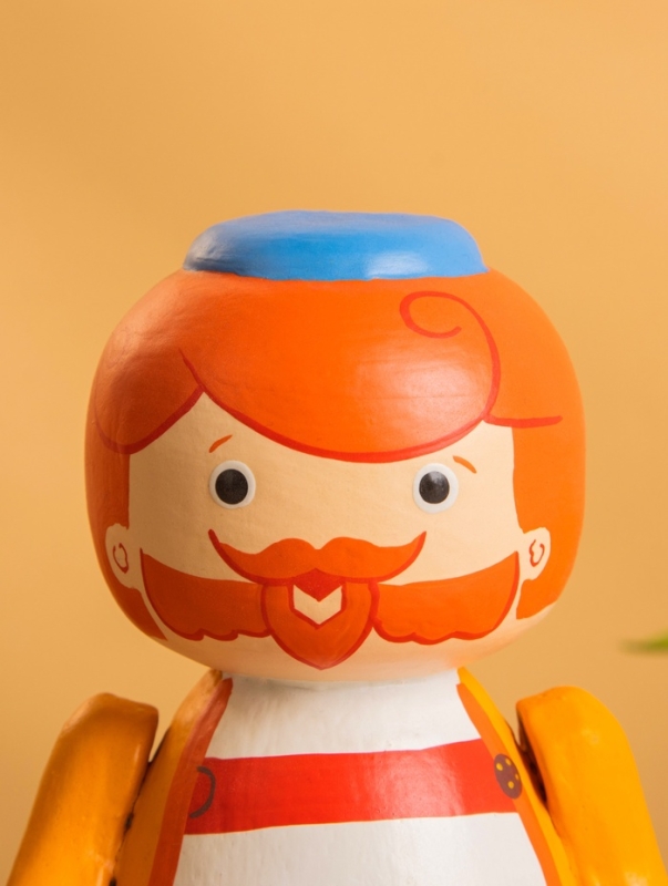 Деревянная кукла кокеши "Рыбак Бо" 11х9х15 см