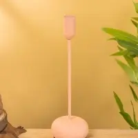 Подсвечник на 1 свечу текстурный "Пудровый" 8х8х25,5 см