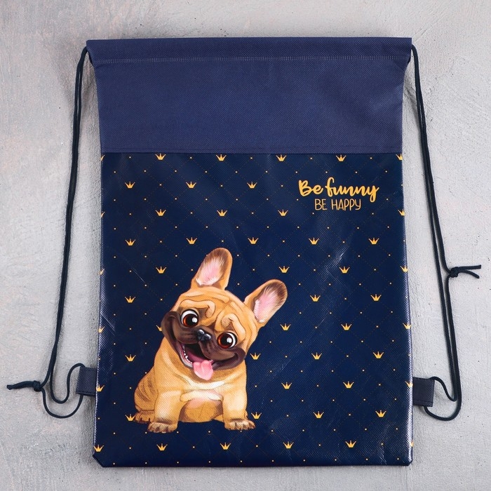 Мешок для обуви &laquo;Мопсик&raquo; полиэстер, размер 41&times;30 см