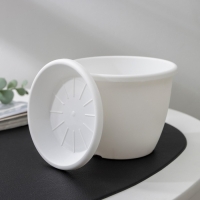 Горшок для цветов с поддоном &laquo;Афина&raquo;, 500 мл, пластиковый, цвет белый