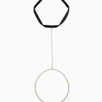 Цепочка на бедро бодичейн со стразами, цвет белый в серебре