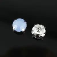 Стразы пришивные &laquo;Шатон&raquo;, круглые, в цапах, d=10 мм, 20 шт., голубые