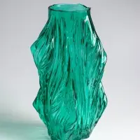 Ваза настольная стекло "Греверли" 31х10 см, зелёный