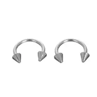 Пирсинг в бровь циркуляр, шип, d=10 мм, пара, цвет серебро