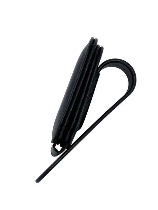 Держатель для очков автомобильный, кожаный, черный