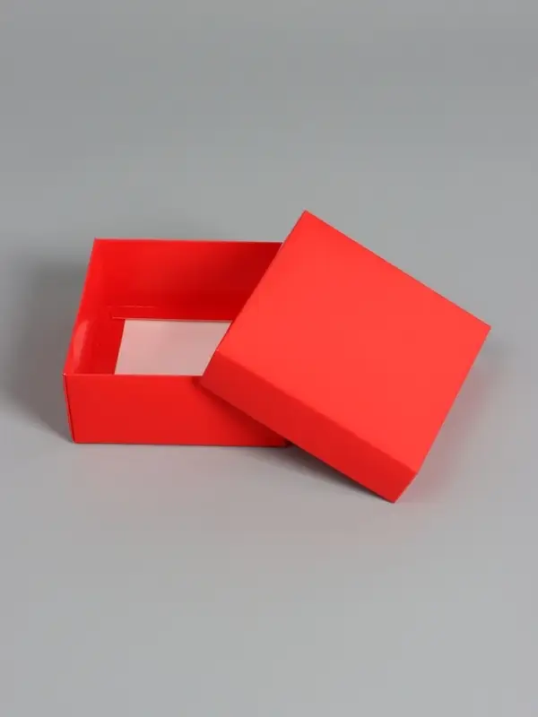 Коробка складная, крышка-дно, красная, 12 х 12 х 5 см