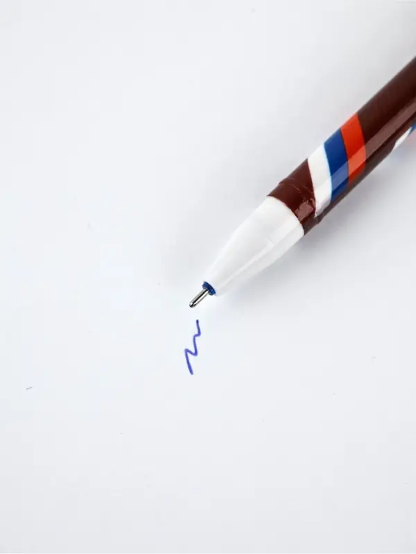 Ручка пластик пиши-стирай с колпачком "С 23 февраля!", синяя паста, гелевая 0,5 мм