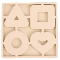 Развивающая игрушка - сортер &laquo;Изучаем фигуры&raquo;, пищевой силикон, цвет бежевый, Mum&Baby