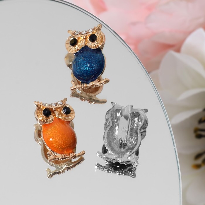 Брошь &laquo;Филин&raquo; мини, цвет МИКС (неделимая фасовка 12 шт., цена за шт.)