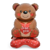 Шар фольгированный 55" &laquo;Медведь с сердцем&raquo;, под воздух
