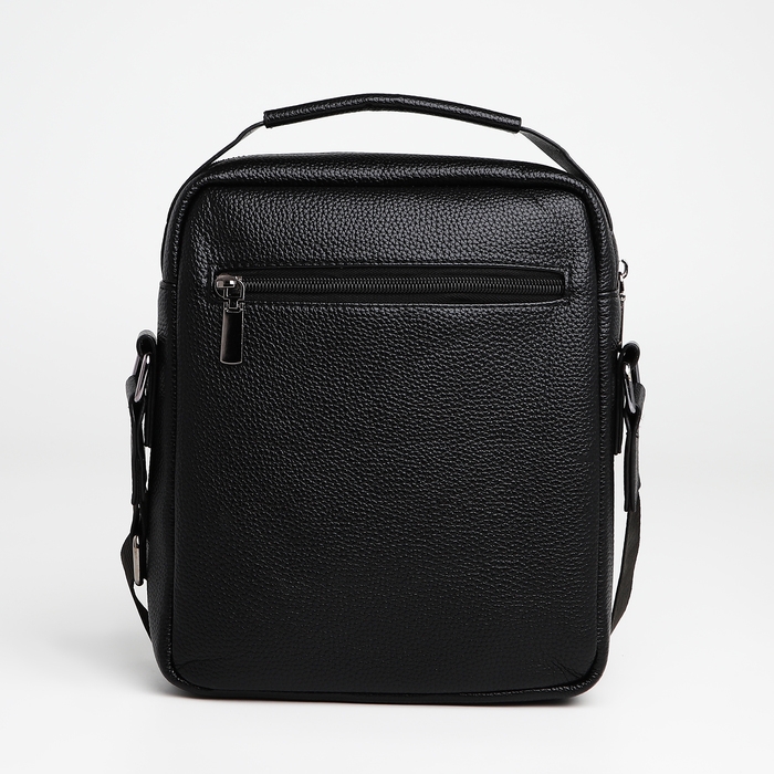 Сумка мужская через плечо TEXTURA, 2 наружных кармана, цвет чёрный