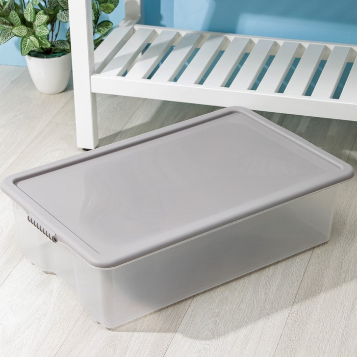 Контейнер для хранения с крышкой Porter, 32 л, 64&times;41,5&times;17,5 см, цвет дымчато-серый