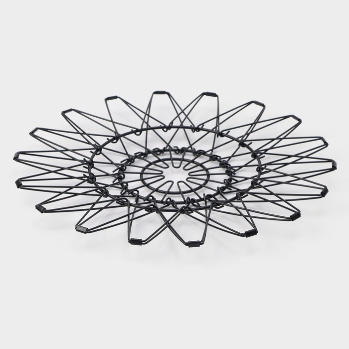 Фруктовница Доляна раскладная, 29&times;29&times;4,5 см, цвет чёрный