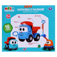 Каталка &laquo;Грузовичок Лева&raquo; с палкой, 15 песен и звуков, световые эффекты