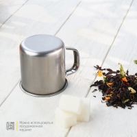 Кружка Доляна &laquo;Мэйли&raquo;, 100 мл, d=6 см, толщина 0.33 мм, нержавеющая сталь, хромированная