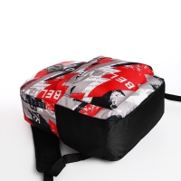 Рюкзак школьный из текстиля на молнии, 3 кармана, цвет красный