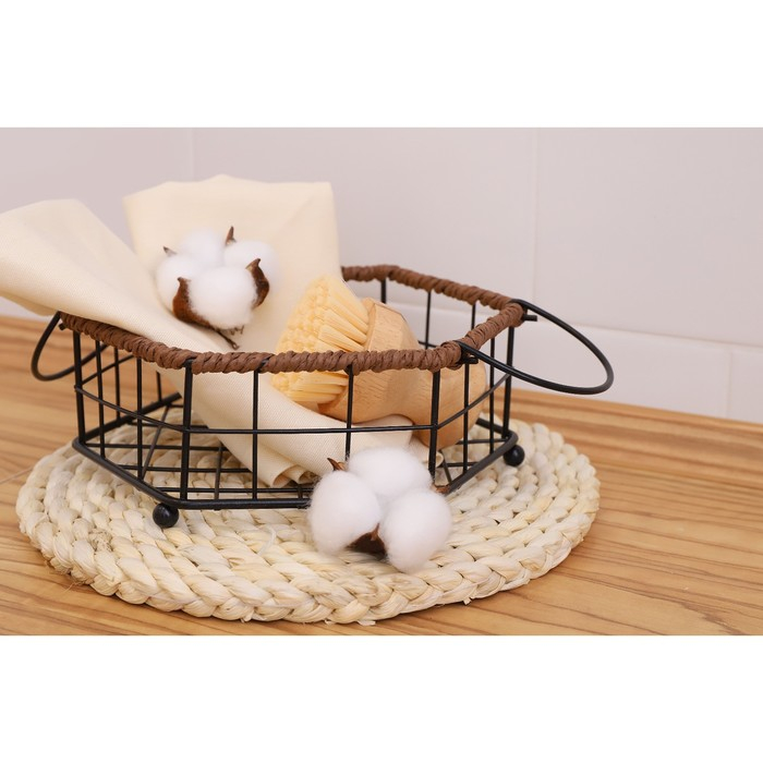 Корзинка универсальная Доляна, 17,5&times;20&times;7,5 см, цвет чёрный