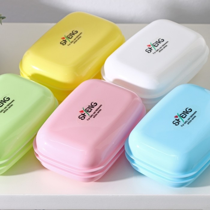 Мыльница пластиковая, 11&times;7,5&times;4 см, цвет МИКС