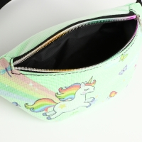 Сумка поясная детская на молнии &laquo;Выбражулька&raquo;, цвет зелёный