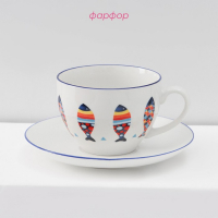 Сервиз фарфоровый чайный Доляна &laquo;Емеля&raquo;, 12 предметов: 6 чашек 280 мл, 6 блюдец d=15 см, цвет белый