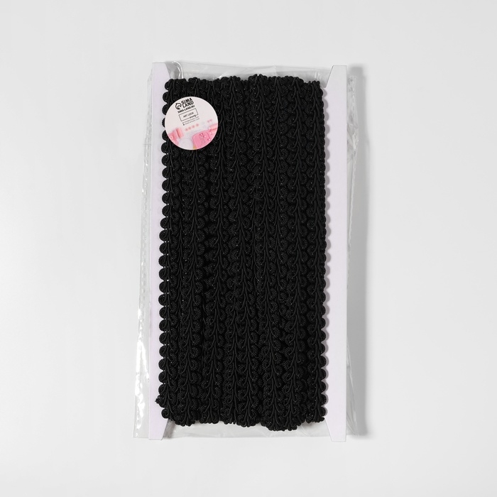 Тесьма декоративная &laquo;Шанель&raquo;, 12 мм, 10 &plusmn; 1 м, цвет чёрный