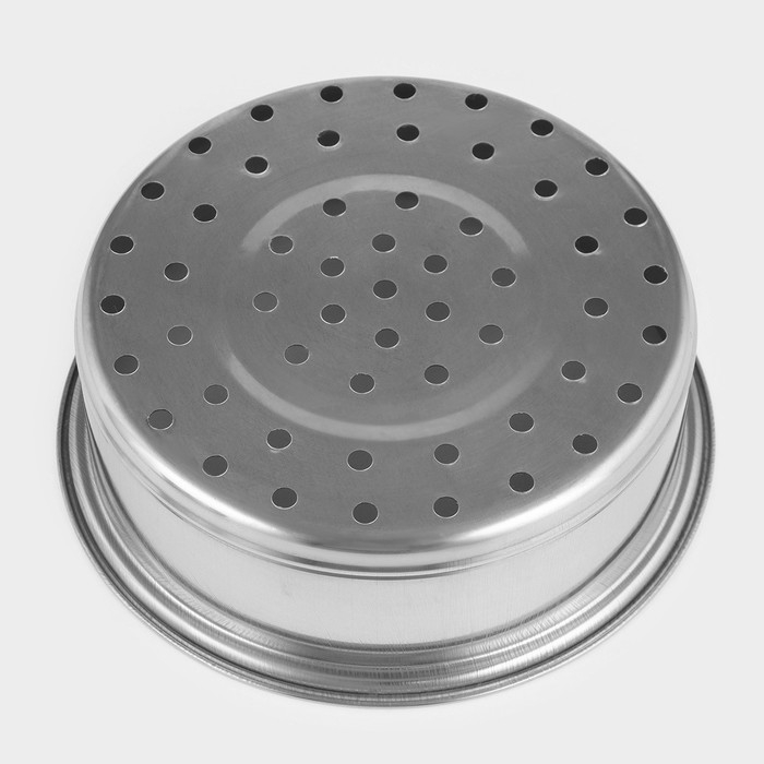 Пароварка-яйцеварка из нержавеющей стали &laquo;Вейлер&raquo;, 18&times;22 см, стеклянная крышка, цвет хромированный