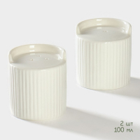 Набор фарфоровый для специй на подставке из бамбука BellaTenero &laquo;Эстет. Грани&raquo;, 2 предмета: солонка 100 мл, перечница 100 мл, цвет белый