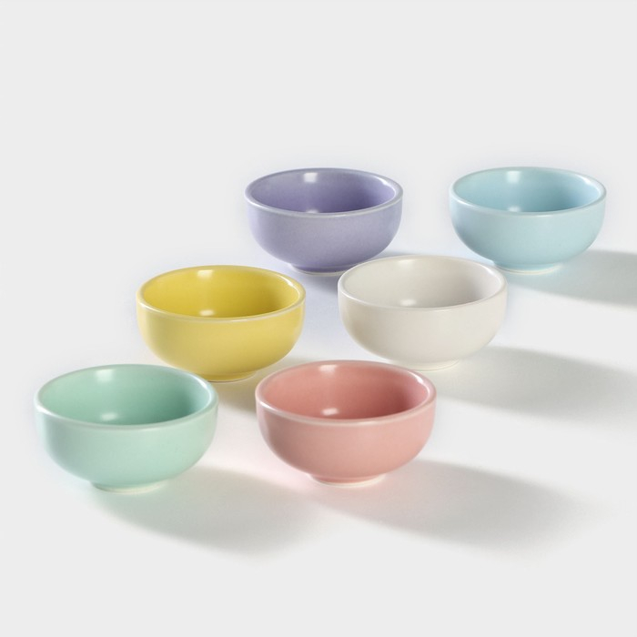 Набор пиал керамических &laquo;Утро&raquo;, 6 предметов: 40 мл, цвет МИКС