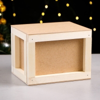 Подарочная коробка "Бандероль" деревянная с гвоздями и веревкой 20&times;16&times;15 см