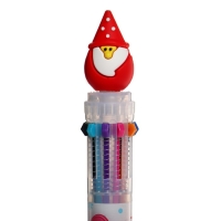 Новый год. Ручка шариковая автоматическая Calligrata, 10 цветов, МИКС