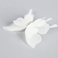 Декор для творчества &laquo;Бабочка&raquo;, трёхслойный, набор 12 шт., размер 1 шт. &mdash; 5 &times; 4,5 см, цвет молочный