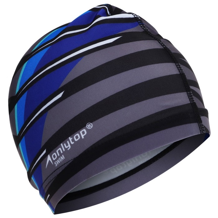 Шапочка для плавания взрослая ONLYTOP Line, тканевая, обхват 54-60 см