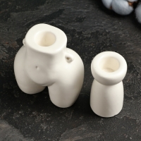 Набор подсвечников "Марта и Лунд" белый глянец, 2шт/4х8см/10х8см