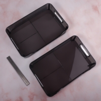 Органайзер для хранения, с ручками, 2 секции, 31 &times; 20 &times; 29 см, цвет чёрный/серебристый