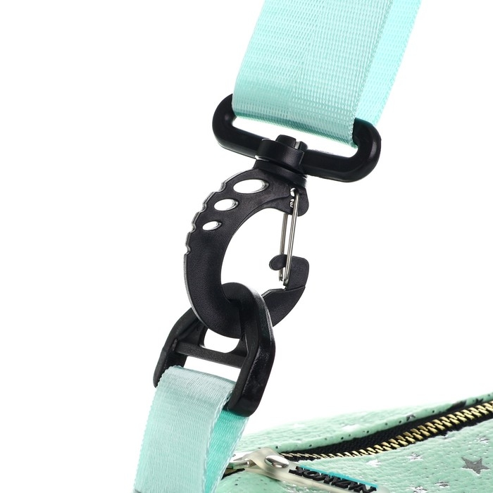 Сумка детская спортивная плюшевая для девочки с блестками &laquo;Звёзды&raquo; мятный