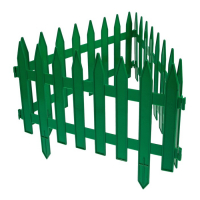 Ограждение декоративное, 35 &times; 210 см, 5 секций, пластик, зелёное, GOTIKA, Greengo