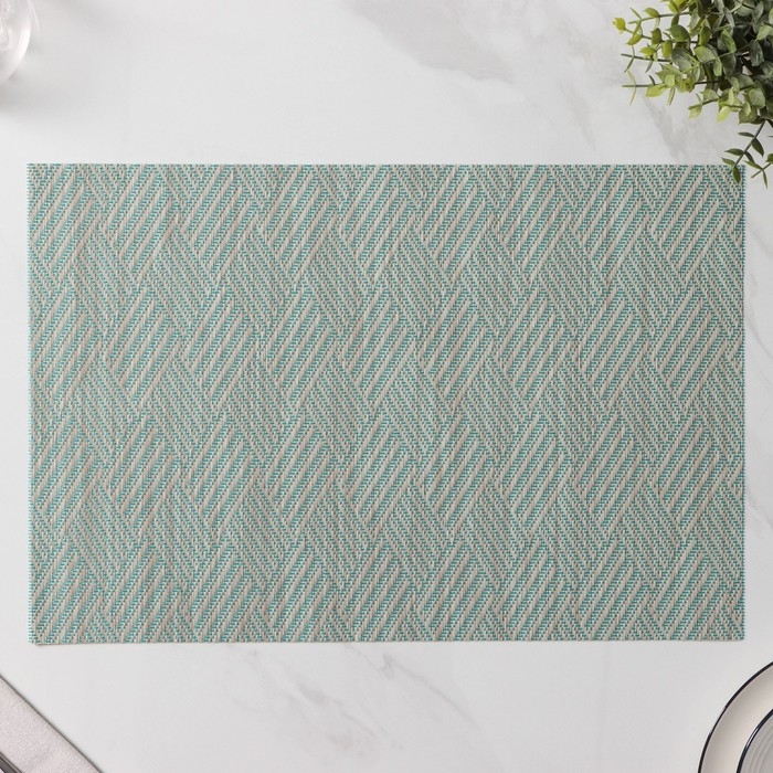 Салфетки сервировочные на стол Доляна &laquo;Энн&raquo;, 4 шт, 30&times;45 см, цвет серо-голубой