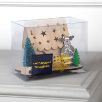 Светодиодная фигура &laquo;Дом с оленем&raquo; 11 &times; 15 &times; 3 см, дерево, батарейки LR41х3 (в комплекте), свечение тёплое белое