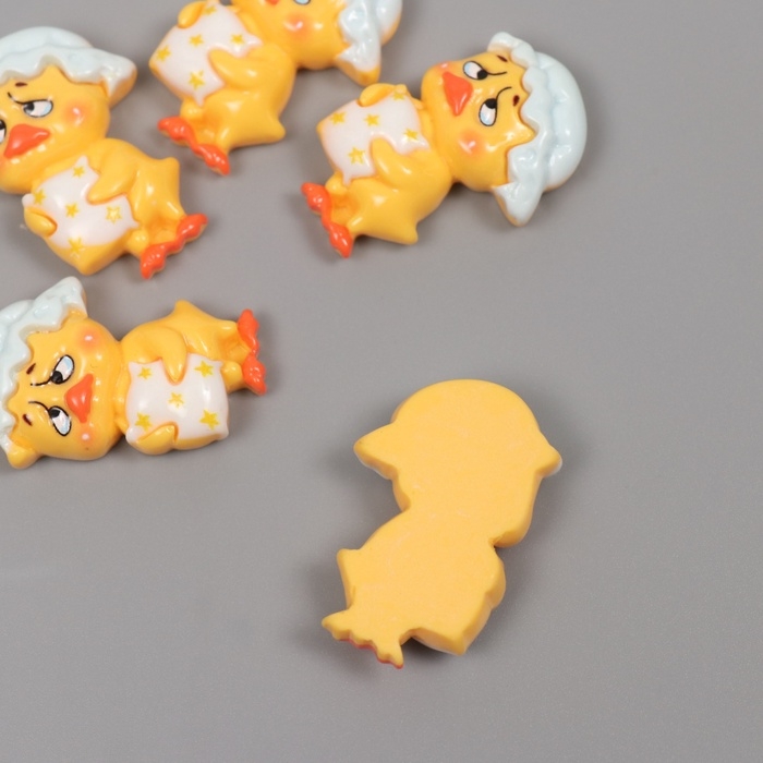 Декор для творчества пластик "Утёнок с подушкой" набор 5 ш 3х2,5х1 см