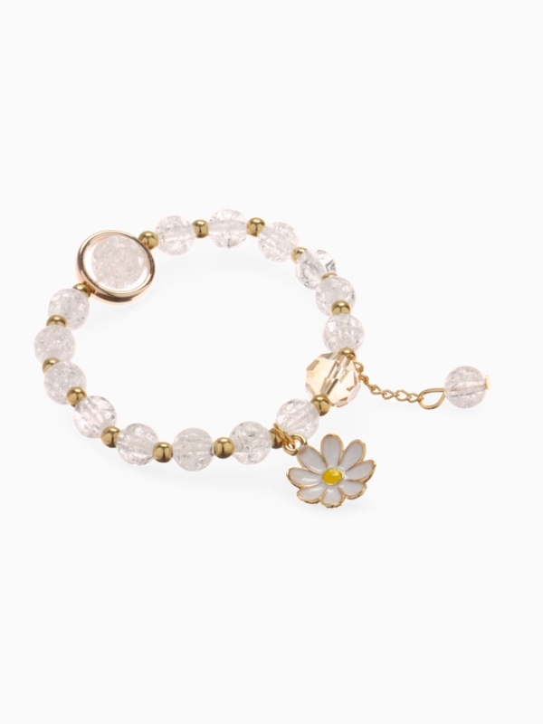 Браслет детский &laquo;Выбражулька&raquo; ромашка, цвет белый в золоте