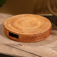 Поднос круглый 35х6 см, ротанг