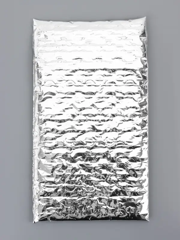 Пакет из ВПП c клапаном и клеевым слоем, серебряный 11&times;16 + 5 см