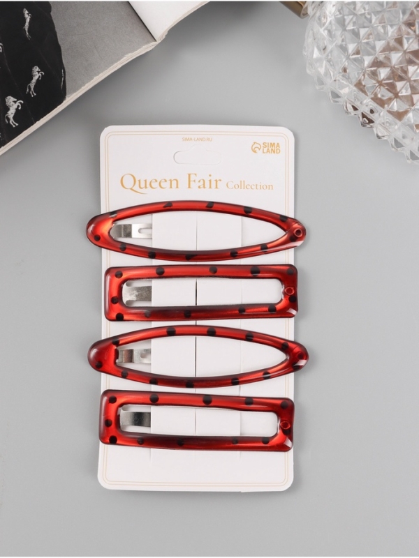 Невидимка для волос "Фрида" (набор 4 шт) 8 и 7 см, коричневый