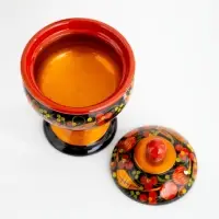 Конфетница, с крышкой, большая, хохлома